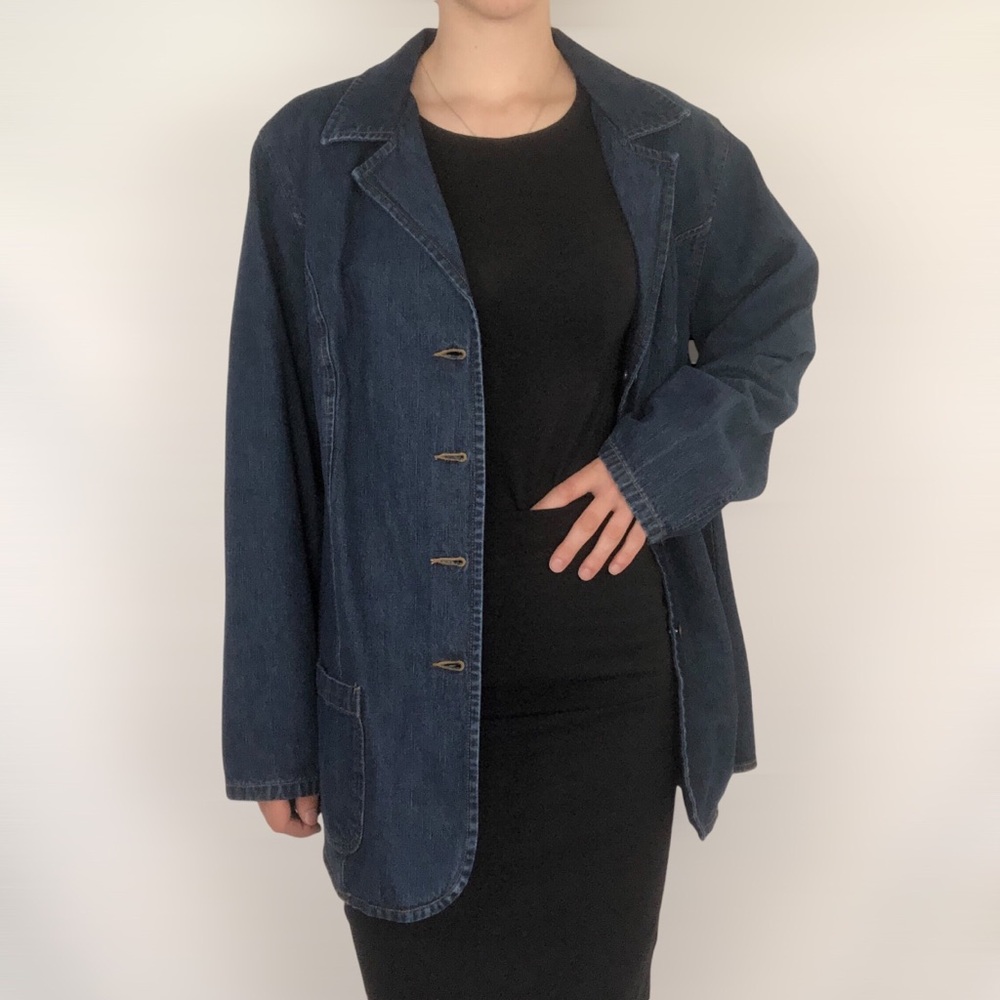 St.John’s Bay Denim Jean Blazer‎ Dark Wash